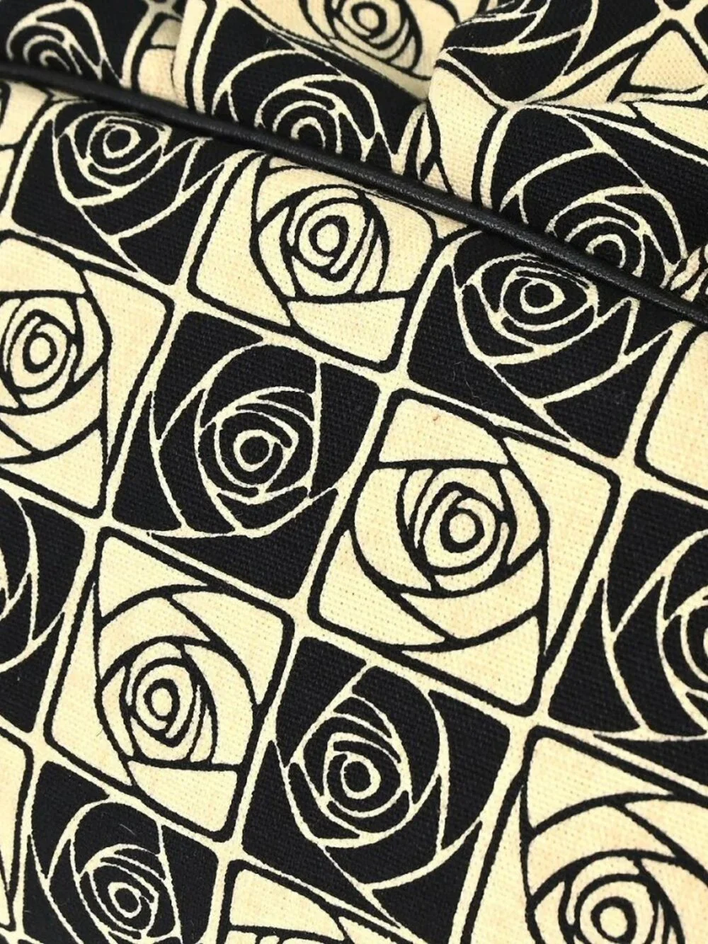 Chanel Black Beige Canvas Coco Ball Camellia Tote Handbag 197275